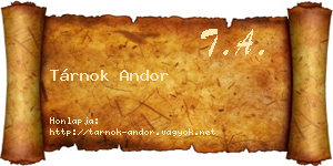 Tárnok Andor névjegykártya
